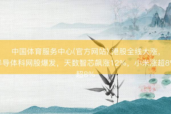 中国体育服务中心(官方网站) 港股全线大涨，半导体科网股爆发，天数智芯飙涨12%，小米涨超8%