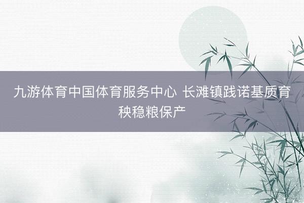 九游体育中国体育服务中心 长滩镇践诺基质育秧稳粮保产