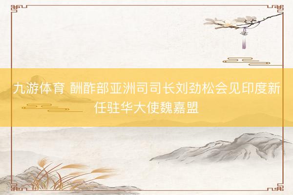 九游体育 酬酢部亚洲司司长刘劲松会见印度新任驻华大使魏嘉盟