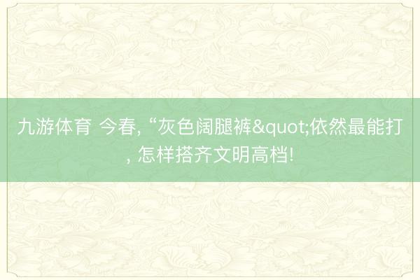 九游体育 今春， “灰色阔腿裤"依然最能打， 怎样搭齐文明高档!