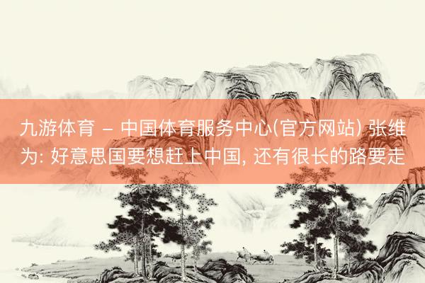 九游体育 - 中国体育服务中心(官方网站) 张维为: 好意思国要想赶上中国， 还有很长的路要走