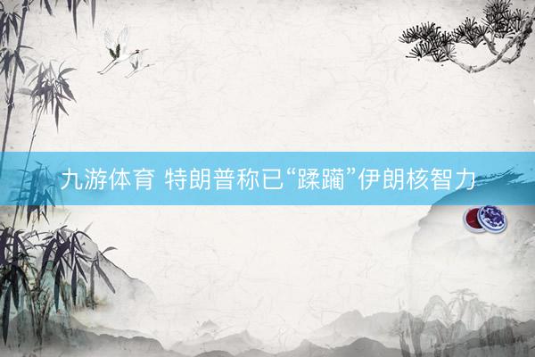 九游体育 特朗普称已“蹂躏”伊朗核智力